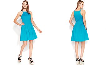 Calvin Klein Petite Sleeveless Pleated Dress